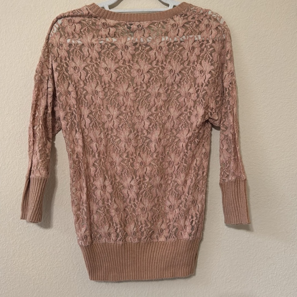 Vintage Topshop Sheer Knit Lace Top - Picture 3 of 4
